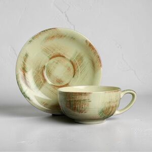 Vernon Ware Raffia Flat Cup & Saucer - Poppytrail